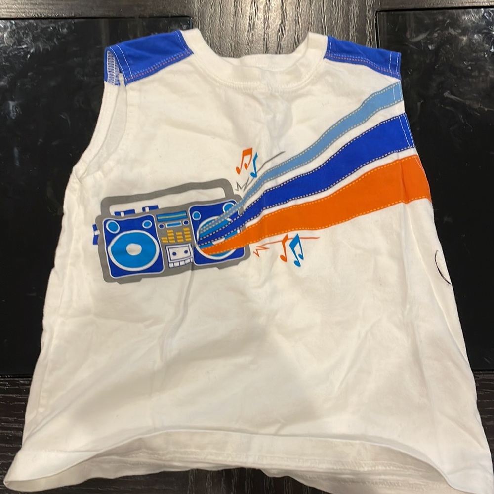 (Batman) Toddler sleeveless tee and (Boom box) Toddler sleeveless tee size 24mth